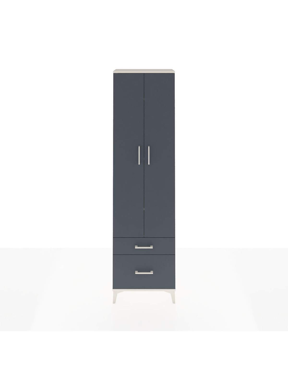 Arges Dolap 4 Raflı 2 Çekmeceli 2 Kapaklı 60x30x221 Aytaşı-Antrasit