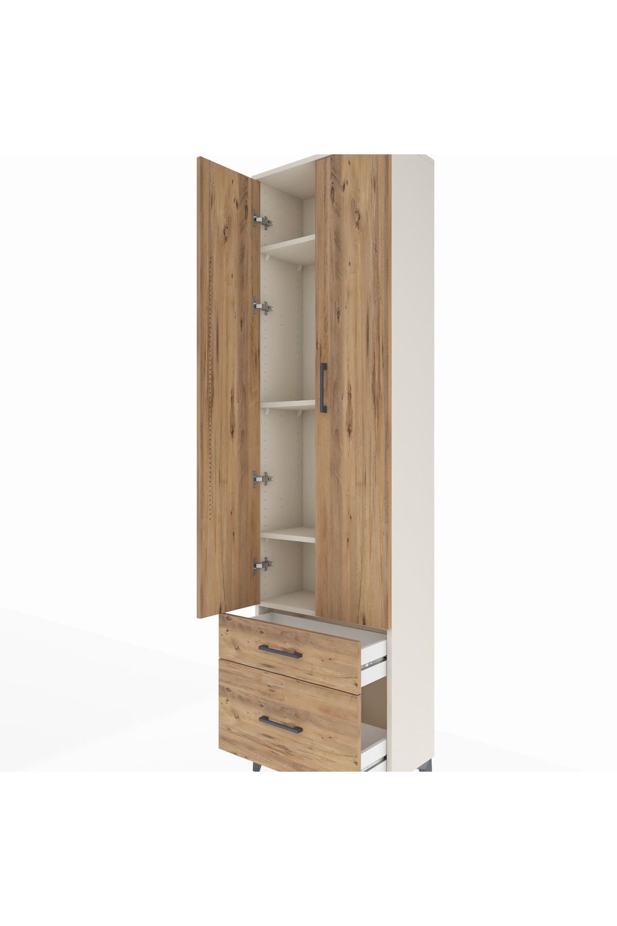 Arges Dolap 4 Raflı 2 Çekmeceli 2 Kapaklı 60x30x221 Aytaşı-Çam