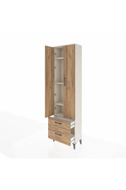 Arges Dolap 4 Raflı 2 Çekmeceli 2 Kapaklı 60x30x221 Aytaşı-Çam