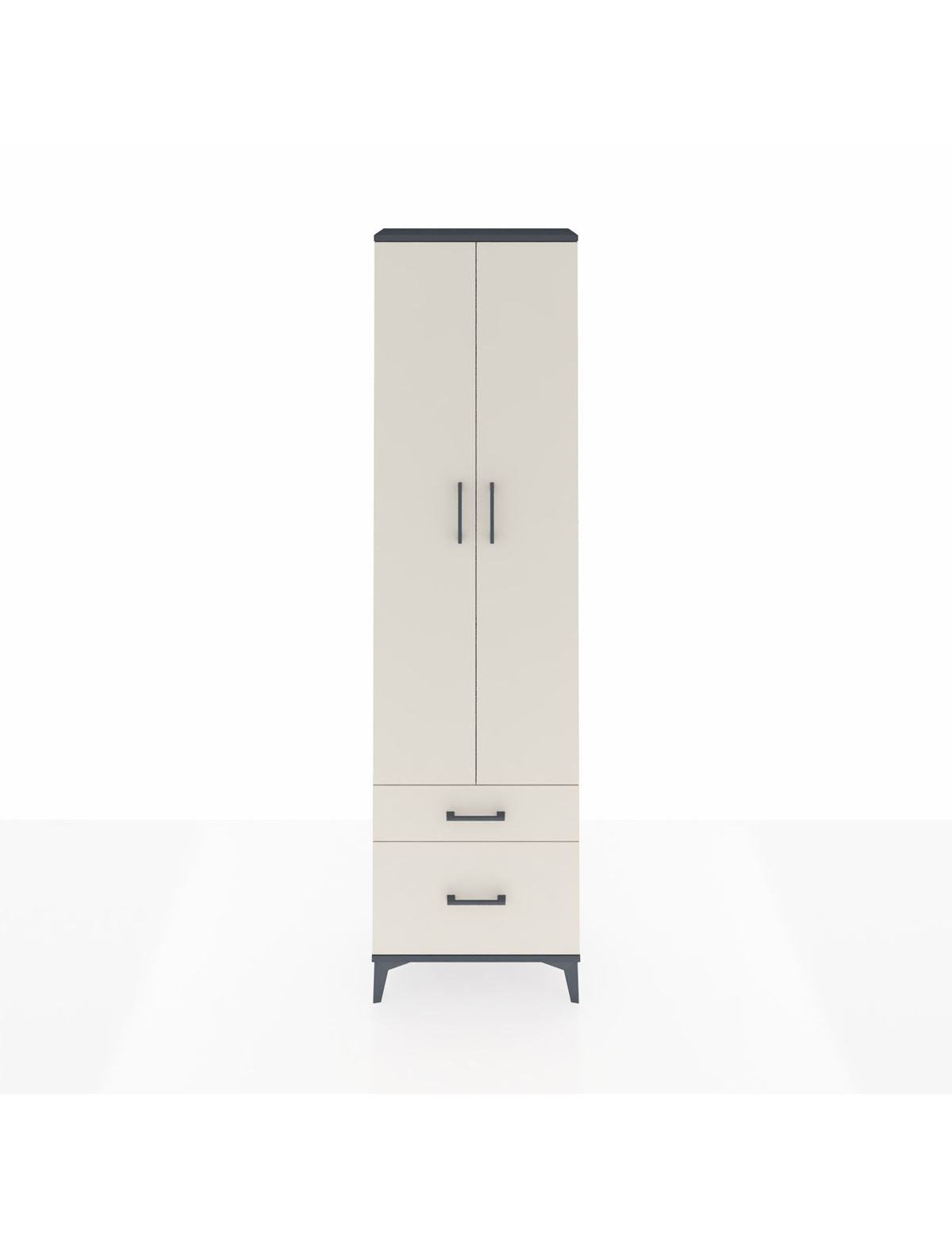 Arges Dolap 4 Raflı 2 Çekmeceli 2 Kapaklı 60x30x221 Antrasit-Aytaşı