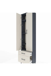 Arges Dolap 4 Raflı 2 Çekmeceli 2 Kapaklı 60x30x221 Antrasit-Aytaşı