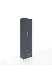 Arges Dolap 4 Raflı 2 Çekmeceli 2 Kapaklı 60x30x221 Antrasit-Antrasit