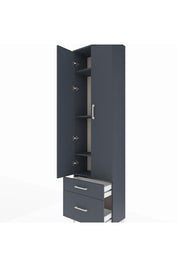 Arges Dolap 4 Raflı 2 Çekmeceli 2 Kapaklı 60x30x221 Antrasit-Antrasit