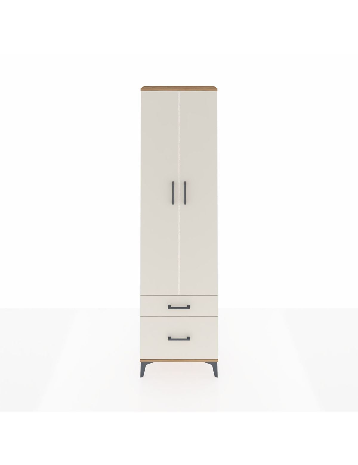 Arges Dolap 4 Raflı 2 Çekmeceli 2 Kapaklı 60x30x221 Çam-Aytaşı