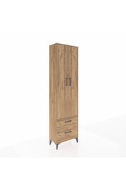 Arges Dolap 4 Raflı 2 Çekmeceli 2 Kapaklı 60x30x221 Çam-Çam