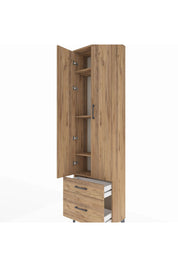 Arges Dolap 4 Raflı 2 Çekmeceli 2 Kapaklı 60x30x221 Çam-Çam