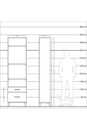 Arges Dolap 4 Raflı 2 Çekmeceli 60x30x221 Aytaşı-Antrasit