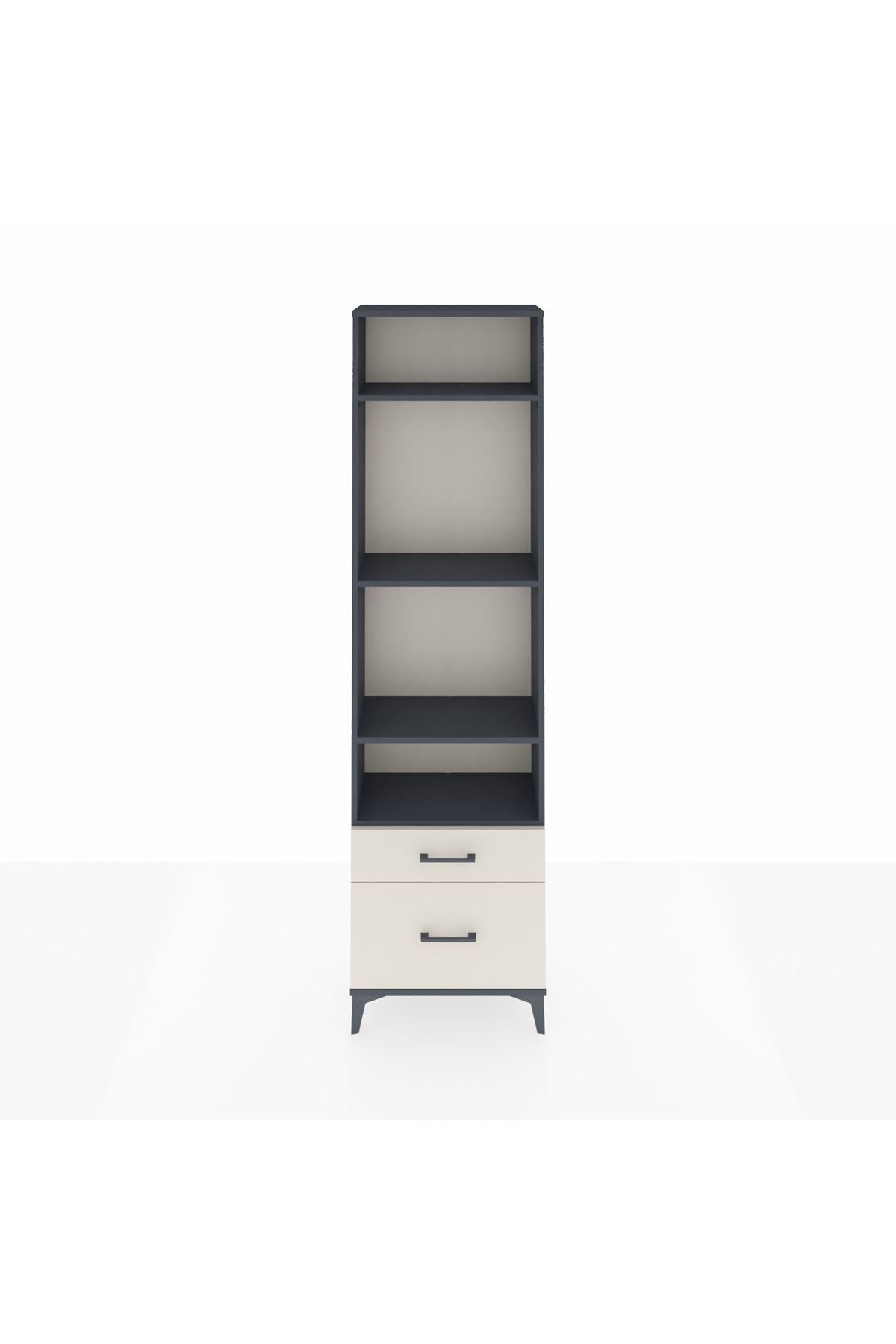 Arges Dolap 4 Raflı 2 Çekmeceli 60x30x221 Antrasit-Aytaşı