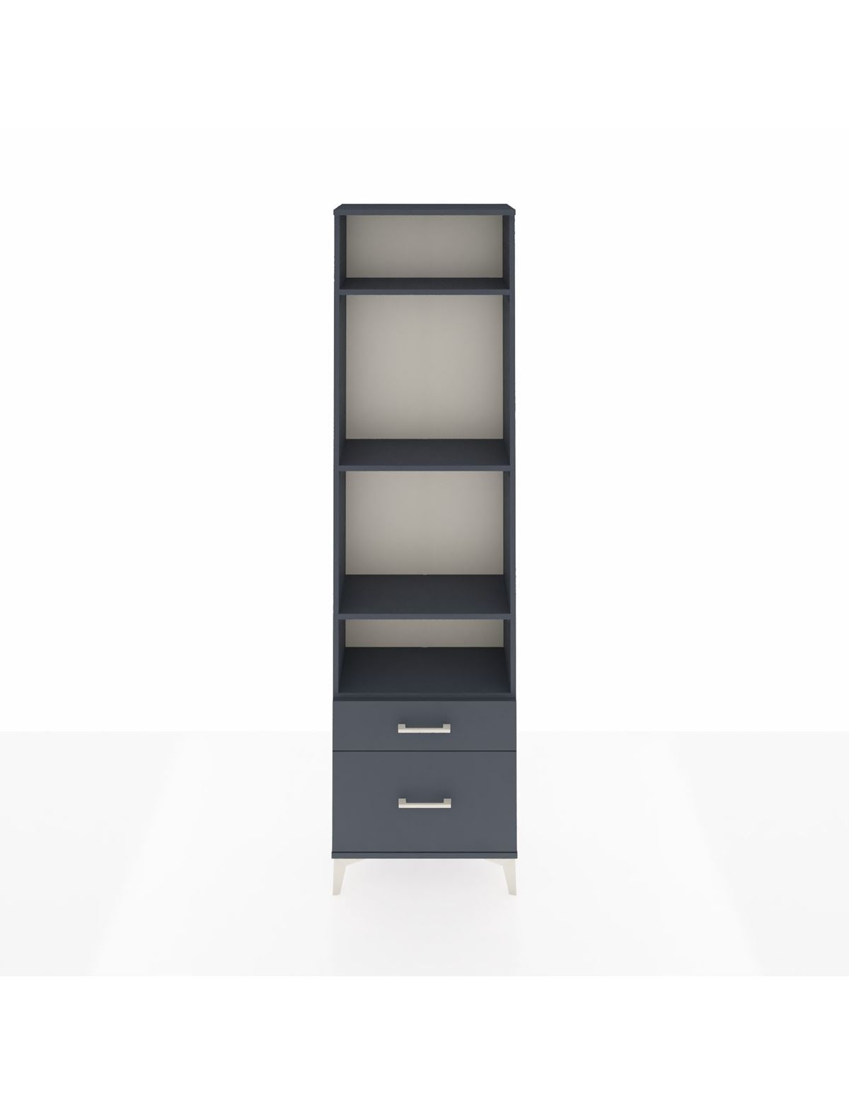 Arges Dolap 4 Raflı 2 Çekmeceli 60x30x221 Antrasit-Antrasit