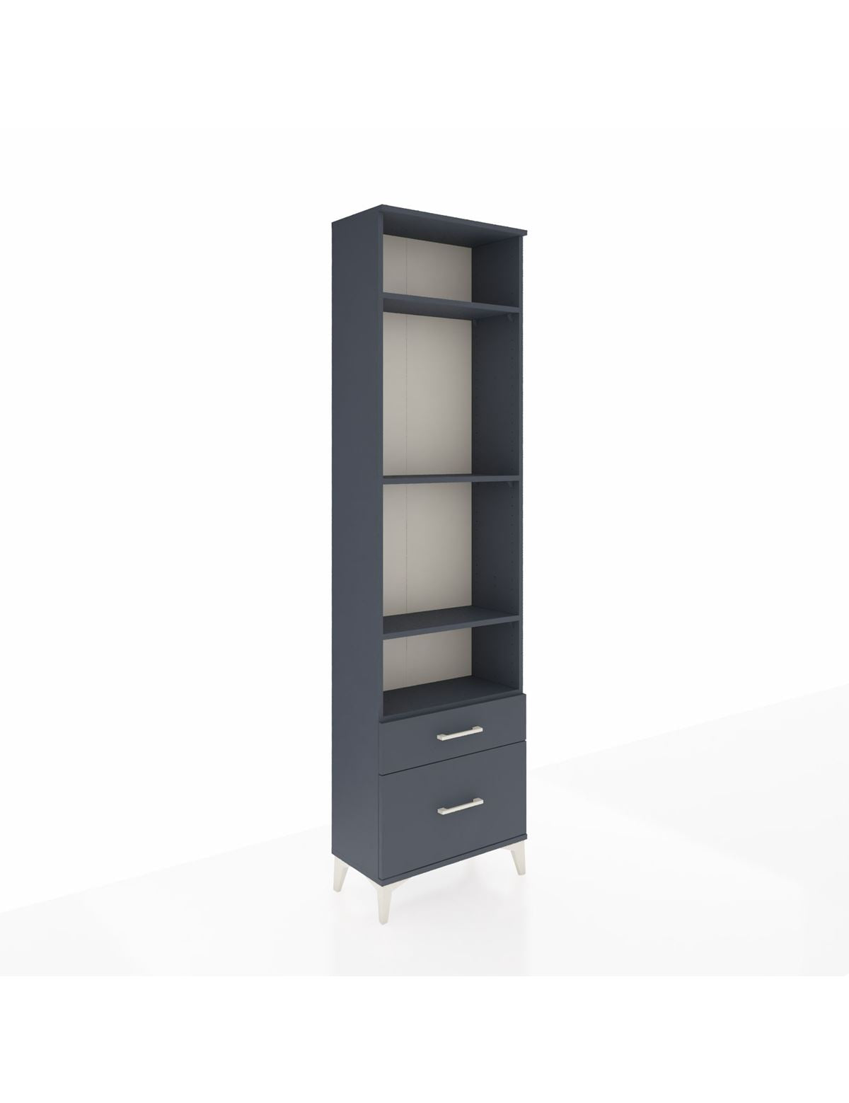 Arges Dolap 4 Raflı 2 Çekmeceli 60x30x221 Antrasit-Antrasit