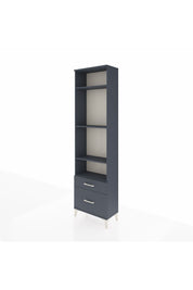 Arges Dolap 4 Raflı 2 Çekmeceli 60x30x221 Antrasit-Antrasit