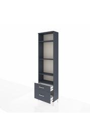 Arges Dolap 4 Raflı 2 Çekmeceli 60x30x221 Antrasit-Antrasit