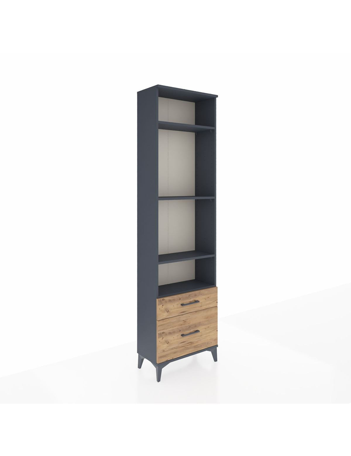 Arges Dolap 4 Raflı 2 Çekmeceli 60x30x221 Antrasit-Çam