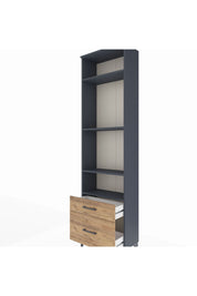 Arges Dolap 4 Raflı 2 Çekmeceli 60x30x221 Antrasit-Çam