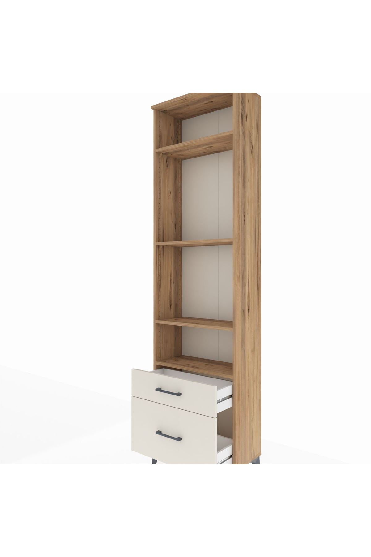 Arges Dolap 4 Raflı 2 Çekmeceli 60x30x221 Çam-Aytaşı