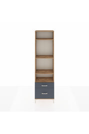 Arges Dolap 4 Raflı 2 Çekmeceli 60x30x221 Çam-Antrasit