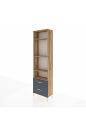 Arges Dolap 4 Raflı 2 Çekmeceli 60x30x221 Çam-Antrasit