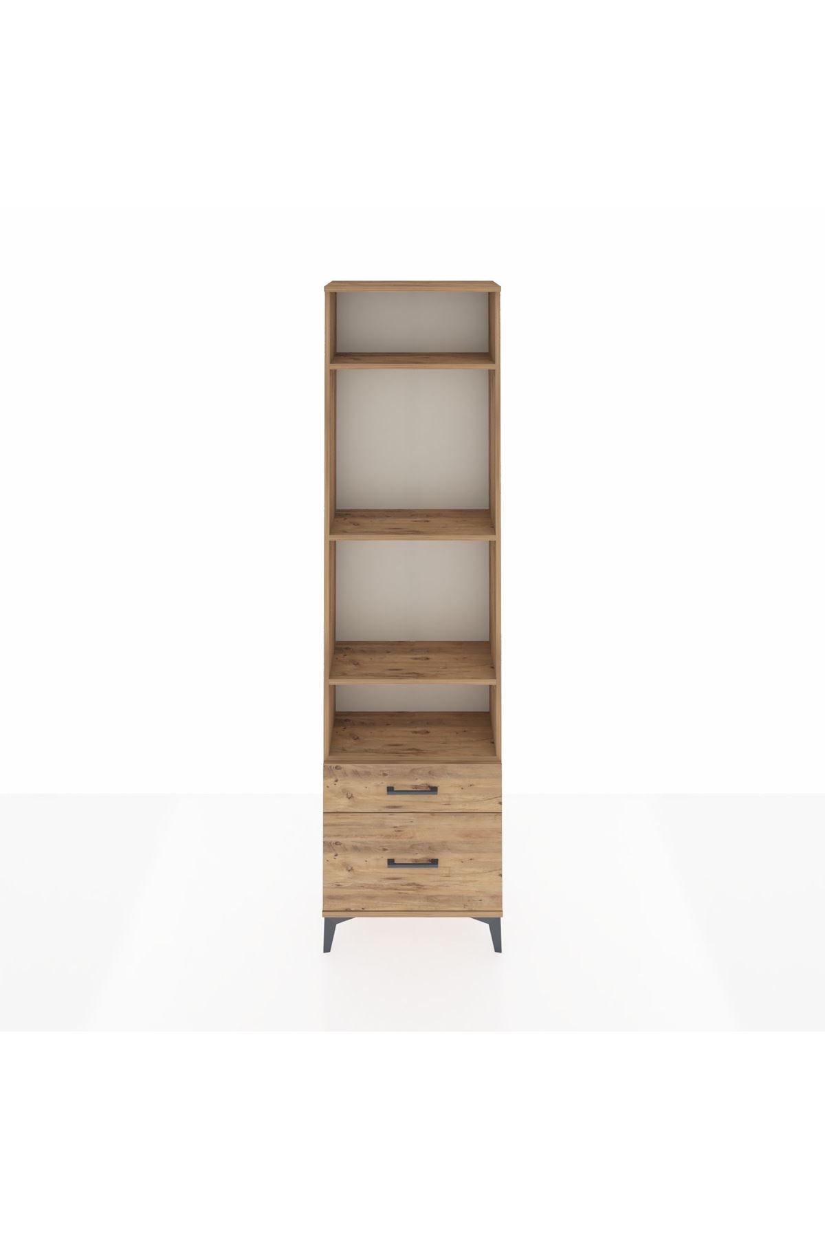 Arges Dolap 4 Raflı 2 Çekmeceli 60x30x221 Çam-Çam