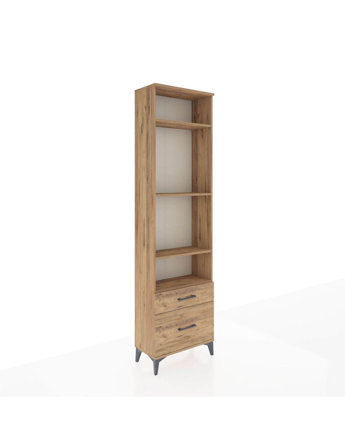 Arges Dolap 4 Raflı 2 Çekmeceli 60x30x221 Çam-Çam