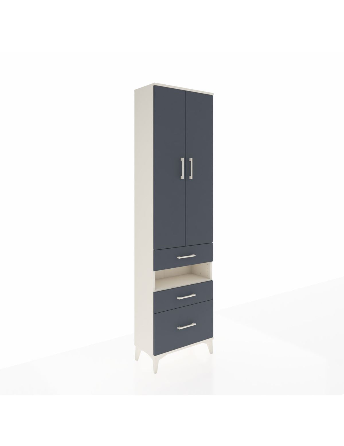 Arges Dolap 3 Raflı 3 Çekmeceli Tek Askılı 60x30x221 Aytaşı-Antrasit