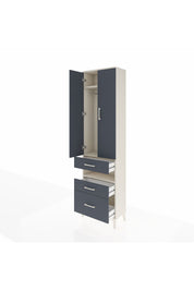 Arges Dolap 3 Raflı 3 Çekmeceli Tek Askılı 60x30x221 Aytaşı-Antrasit