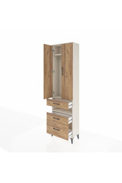 Arges Dolap 3 Raflı 3 Çekmeceli Tek Askılı 60x30x221 Aytaşı-Çam