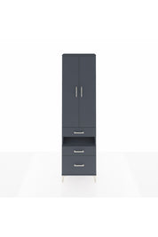 Arges Dolap 3 Raflı 3 Çekmeceli Tek Askılı 60x30x221 Antrasit-Antrasit