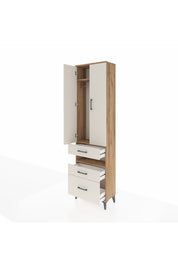 Arges Dolap 3 Raflı 3 Çekmeceli Tek Askılı 60x30x221 Çam-Aytaşı
