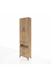 Arges Dolap 3 Raflı 3 Çekmeceli Tek Askılı 60x30x221 Çam-Çam