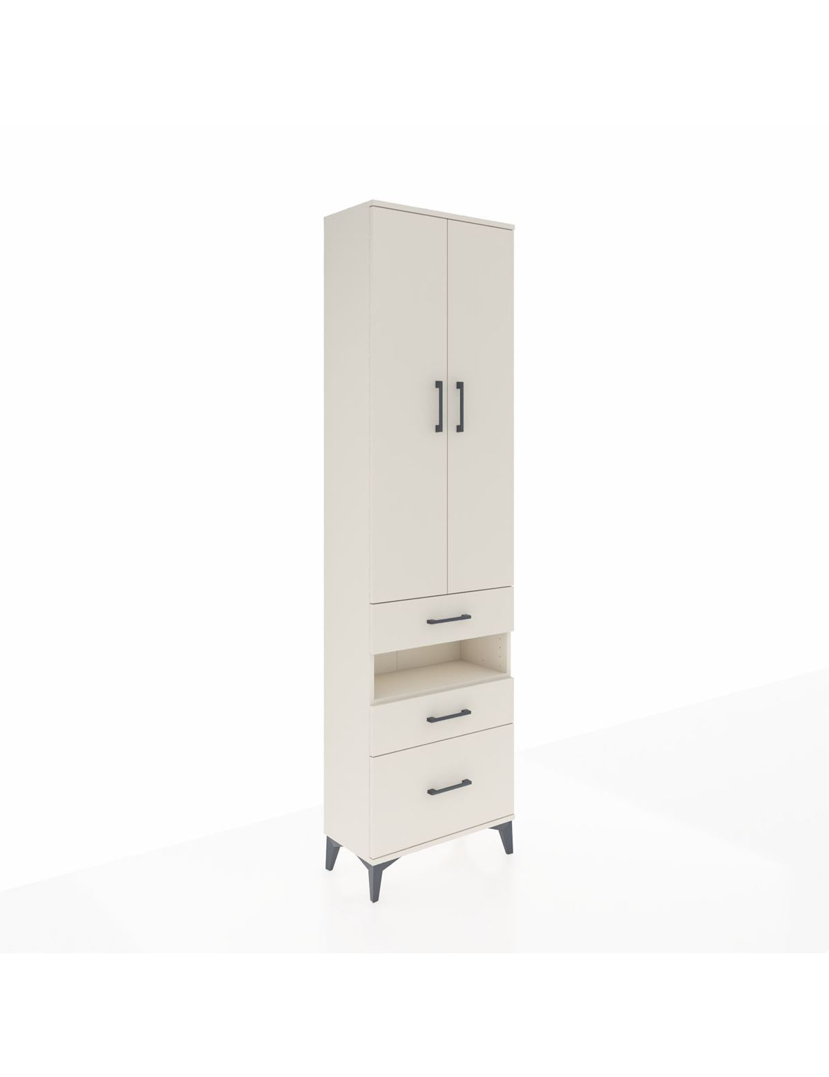 Arges Dolap 4 Raflı 3 Çekmeceli 2 Kapaklı 60x30x221 Aytaşı-Aytaşı