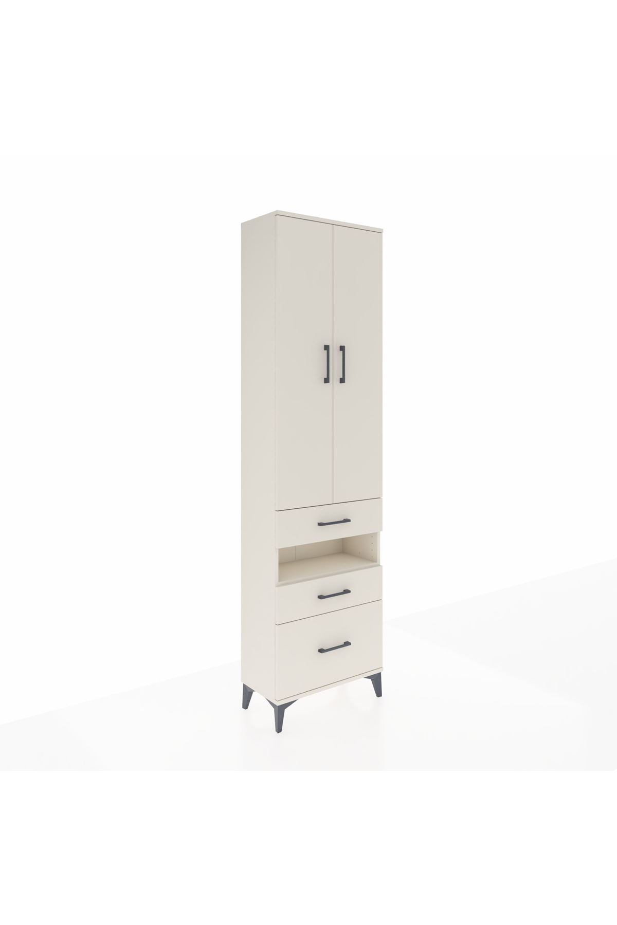 Arges Dolap 4 Raflı 3 Çekmeceli 2 Kapaklı 60x30x221 Aytaşı-Aytaşı