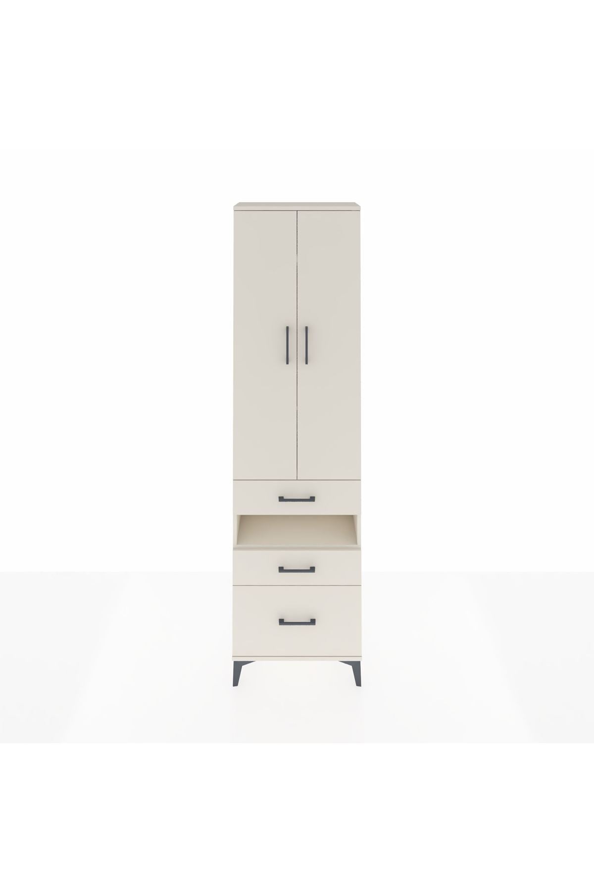 Arges Dolap 4 Raflı 3 Çekmeceli 2 Kapaklı 60x30x221 Aytaşı-Aytaşı