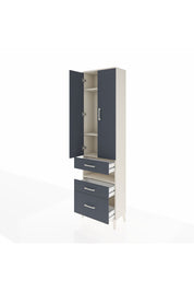 Arges Dolap 4 Raflı 3 Çekmeceli 2 Kapaklı 60x30x221 Aytaşı-Antrasit