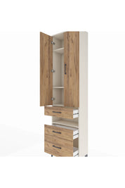 Arges Dolap 4 Raflı 3 Çekmeceli 2 Kapaklı 60x30x221 Aytaşı-Çam