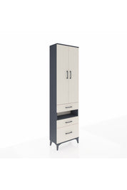 Arges Dolap 4 Raflı 3 Çekmeceli 2 Kapaklı 60x30x221 Antrasit-Aytaşı