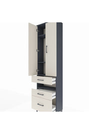 Arges Dolap 4 Raflı 3 Çekmeceli 2 Kapaklı 60x30x221 Antrasit-Aytaşı