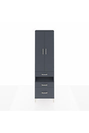 Arges Dolap 4 Raflı 3 Çekmeceli 2 Kapaklı 60x30x221 Antrasit-Antrasit