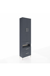 Arges Dolap 4 Raflı 3 Çekmeceli 2 Kapaklı 60x30x221 Antrasit-Antrasit