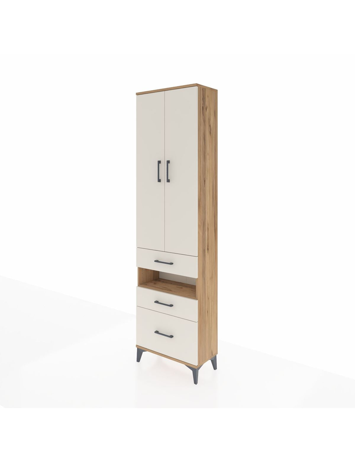 Arges Dolap 4 Raflı 3 Çekmeceli 2 Kapaklı 60x30x221 - S29M095V7A