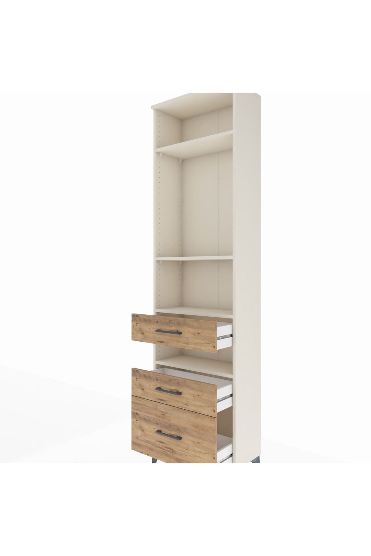 Arges Dolap 4 Raflı 3 Çekmeceli 60x30x221 Aytaşı-Çam