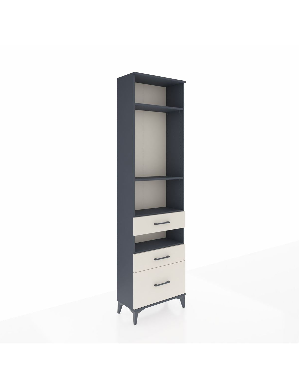 Arges Dolap 4 Raflı 3 Çekmeceli 60x30x221 Antrasit-Aytaşı