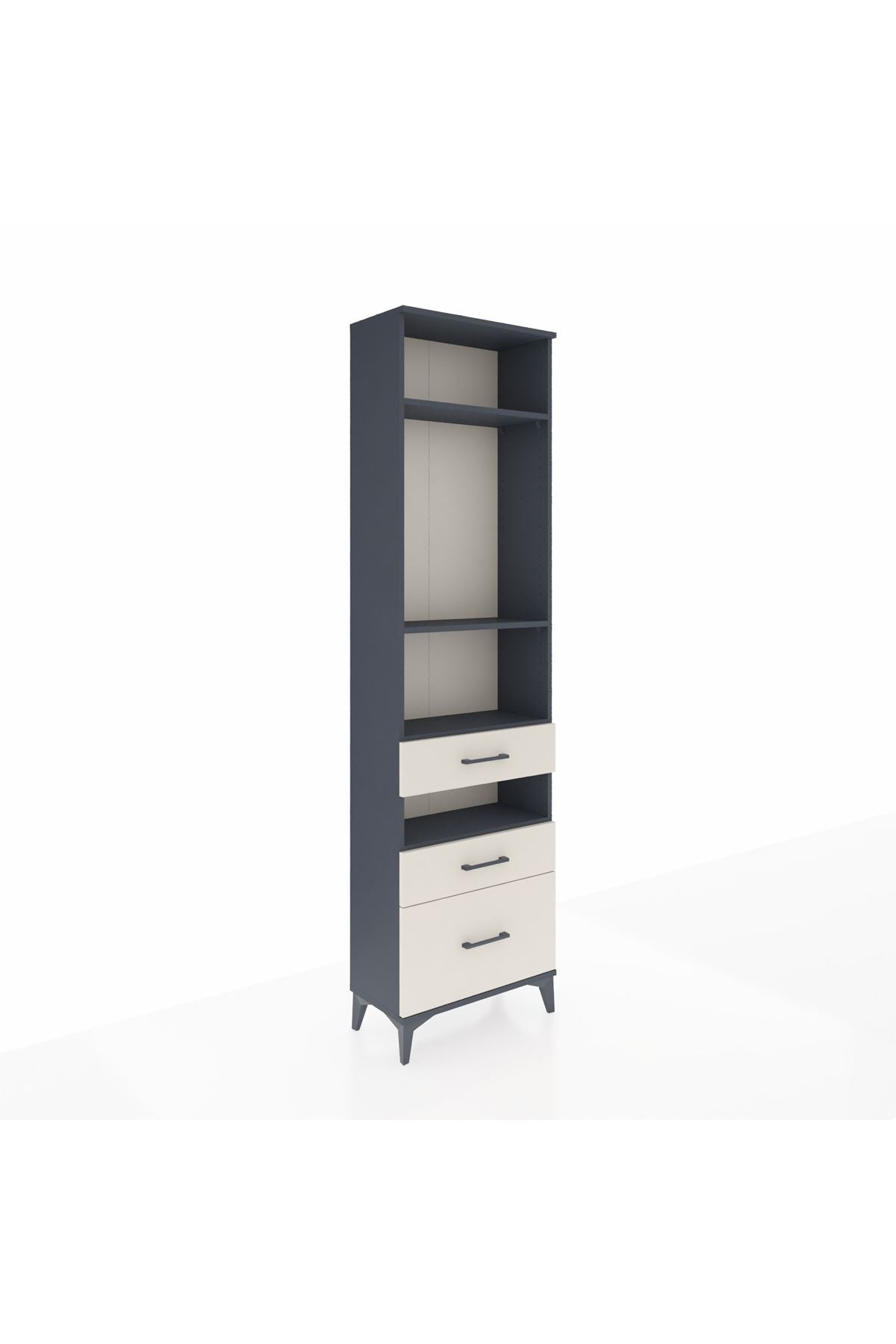 Arges Dolap 4 Raflı 3 Çekmeceli 60x30x221 Antrasit-Aytaşı