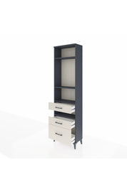 Arges Dolap 4 Raflı 3 Çekmeceli 60x30x221 Antrasit-Aytaşı