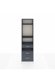 Arges Dolap 4 Raflı 3 Çekmeceli 60x30x221 Antrasit-Antrasit