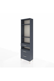 Arges Dolap 4 Raflı 3 Çekmeceli 60x30x221 Antrasit-Antrasit