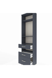 Arges Dolap 4 Raflı 3 Çekmeceli 60x30x221 Antrasit-Antrasit