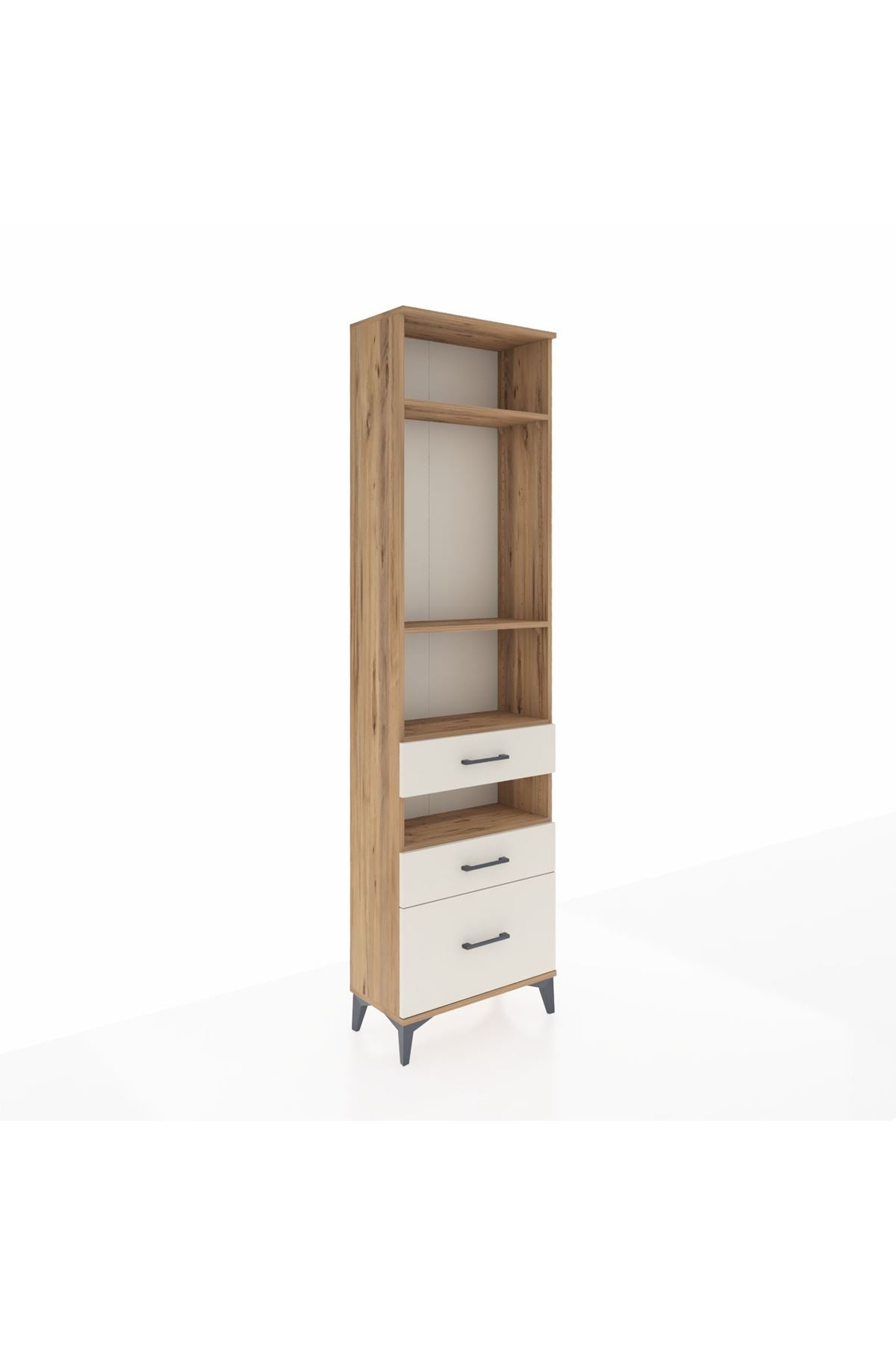 Arges Dolap 4 Raflı 3 Çekmeceli 60x30x221 Çam-Aytaşı