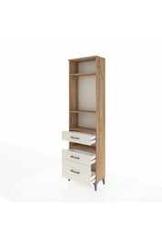 Arges Dolap 4 Raflı 3 Çekmeceli 60x30x221 Çam-Aytaşı