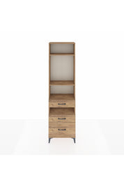 Arges Dolap 4 Raflı 3 Çekmeceli 60x30x221 Çam-Çam