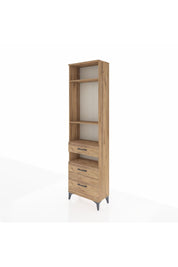 Arges Dolap 4 Raflı 3 Çekmeceli 60x30x221 Çam-Çam